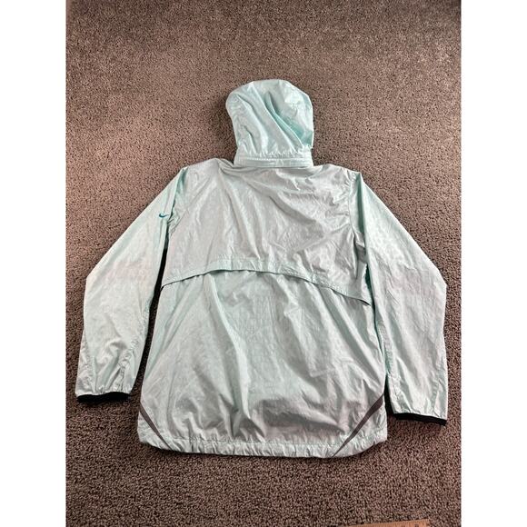 VINTAGE Nike Running Jacket Womens M Blue Green 3M Reflective Windbreaker Ladies - Picture 10 of 14